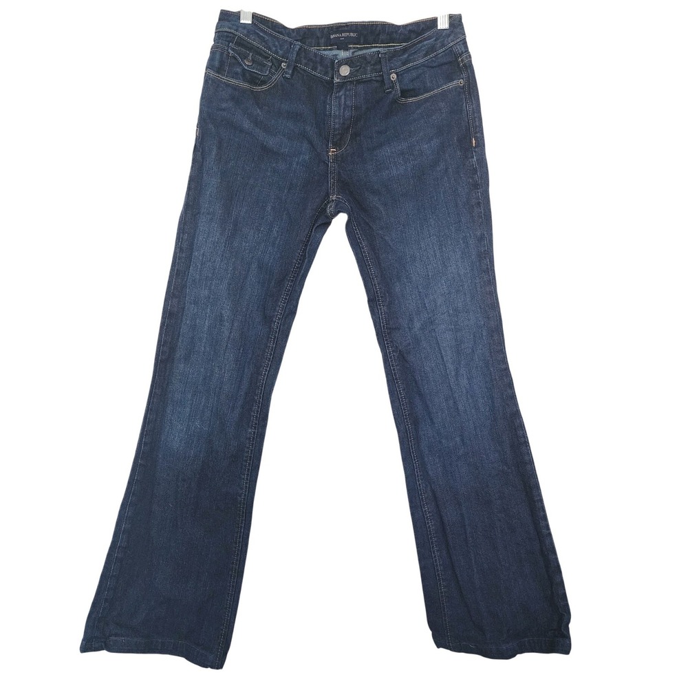 Banana Republic Women's Dark Wash Bootcut Stretch Jeans Mid Rise Denim 8R Casual